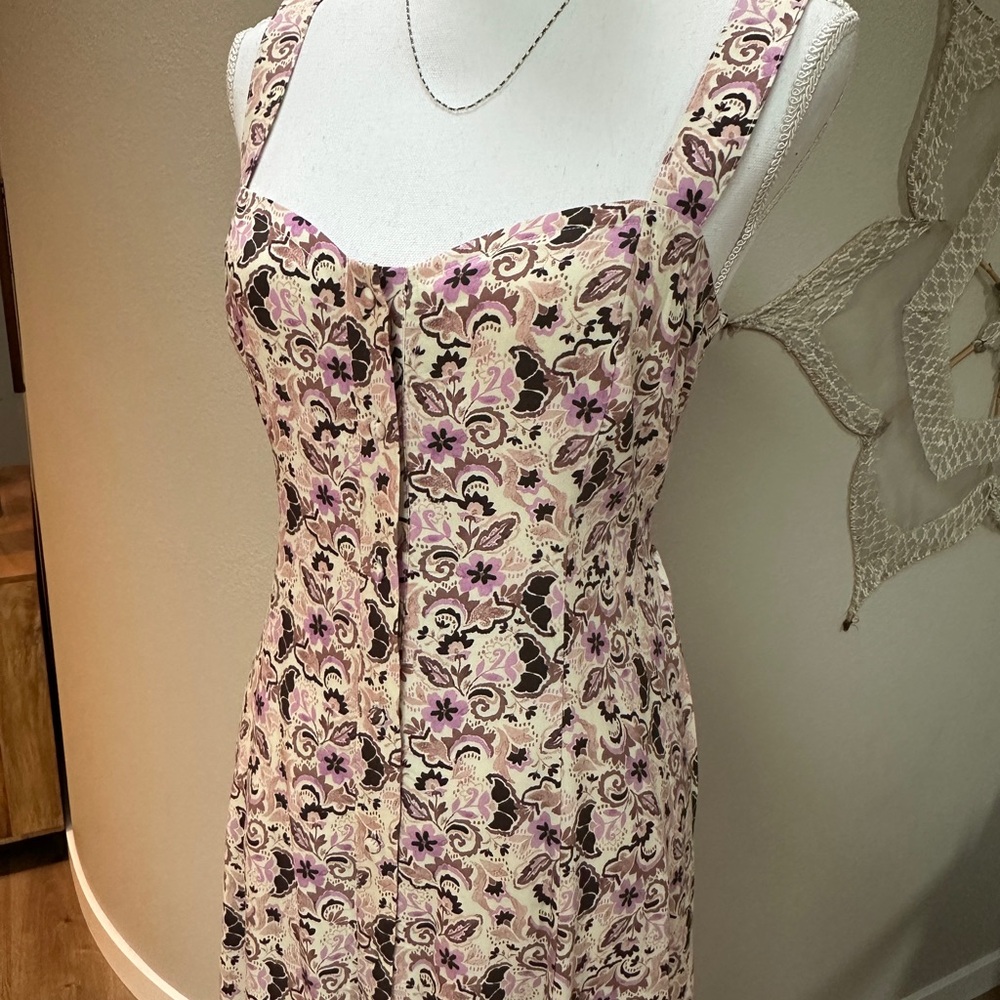 New with tags Z Suppy Floral fit and flare elastic smocked waist midi maxi dress - Picture 4 of 15